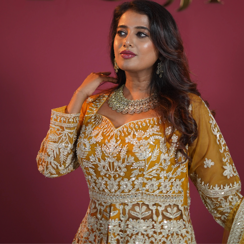 Golden Arabic Designer Lehenga